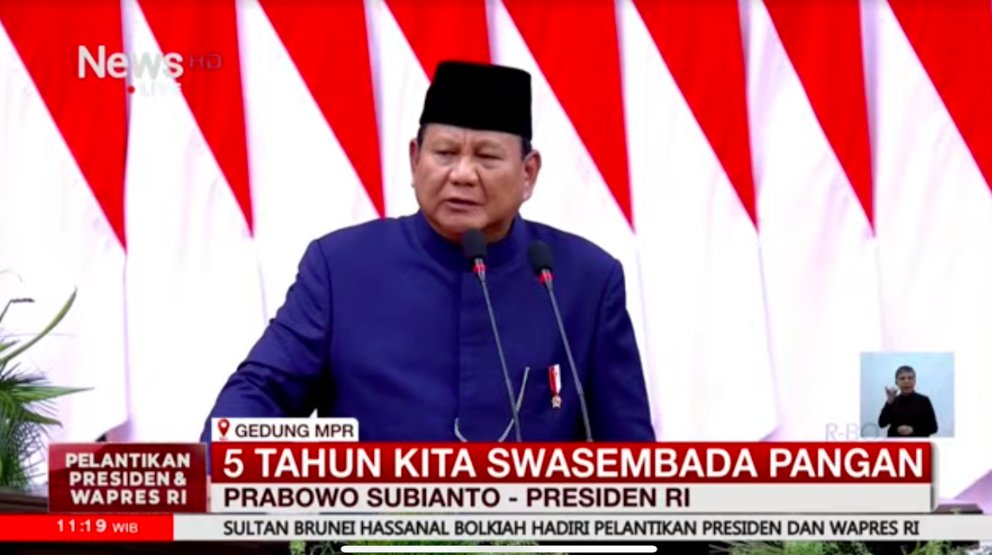 INDO PAY Pidato Perdana Presiden Prabowo: Anak-Anak Kita Harus Makan Bergizi Paling Tidak Sekali Sehari