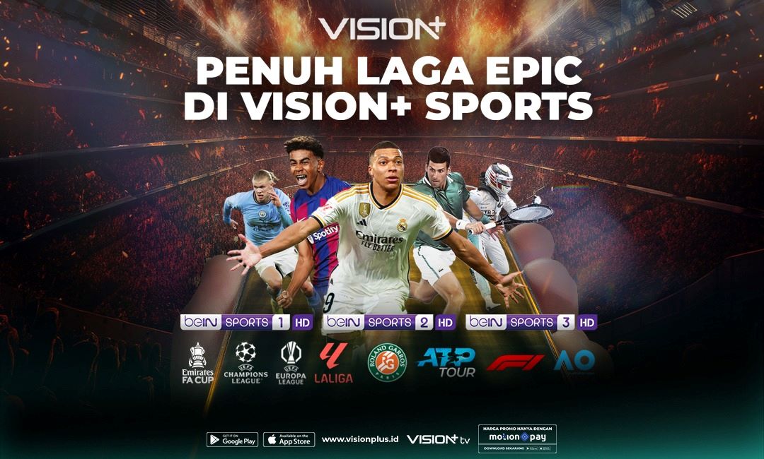 TOP PAY Termurah!! Nonton LA LIGA hingga F1 Hanya 36 Ribu, Langganan beIN Sports di Vision+ Sekarang