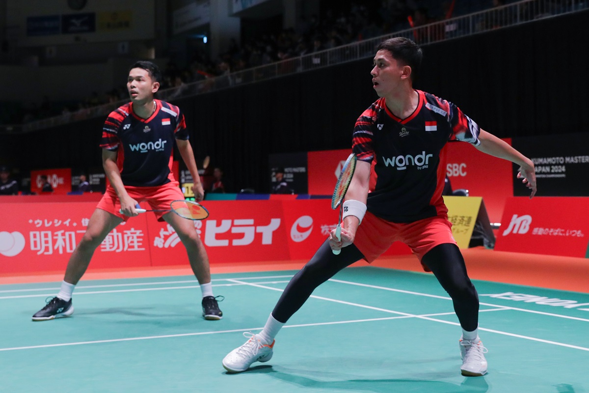 Fajar Alfian/Rian Ardianto Sempat Keteteran Lawan Wakil AS di Kumamoto Masters 2024