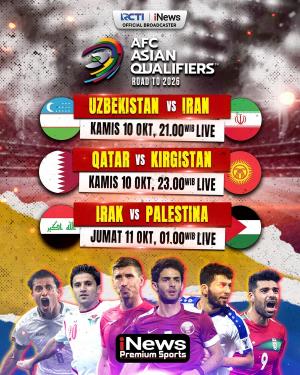 Jadwal Siaran Langsung Kualifikasi Piala Dunia 2026 Zona Asia di iNews: Ada Uzbekistan vs Iran hingga Irak vs Palestina!