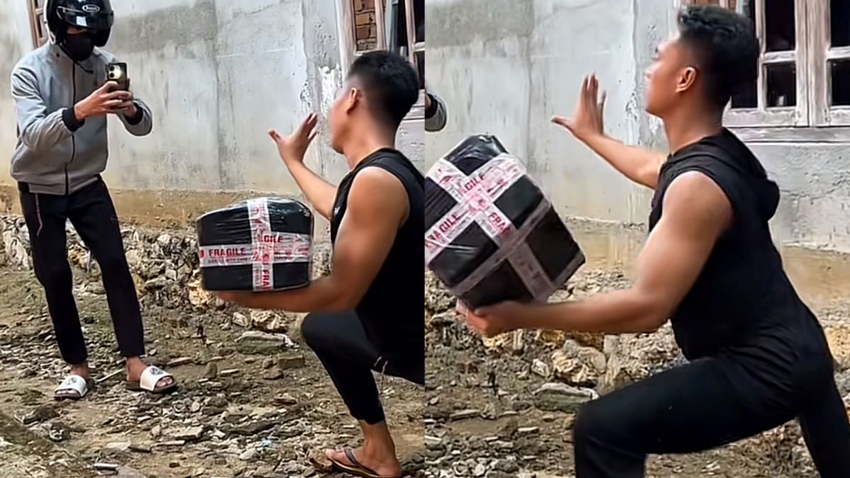 Ngakak Penerima Paket Ini Malah Pose Silat saat Difoto, Netizen: Kurirnya Langsung Trauma