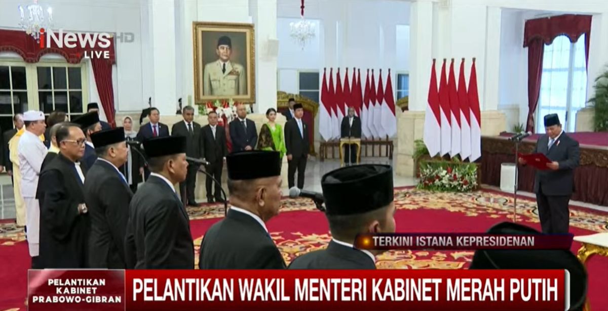 Sah! Prabowo Subianto Lantik Wakil Menteri Kabinet Merah Putih