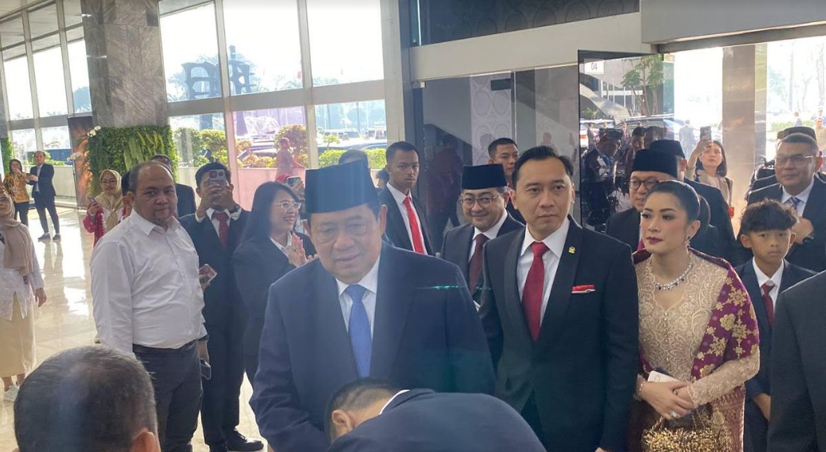 SBY Tiba di Gedung MPR Hadiri Pelantikan Prabowo-Gibran