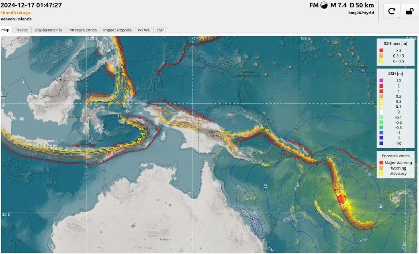 Breaking News! Gempa Dahsyat M7,5 Guncang Vanuatu hingga Sebabkan Tsunami