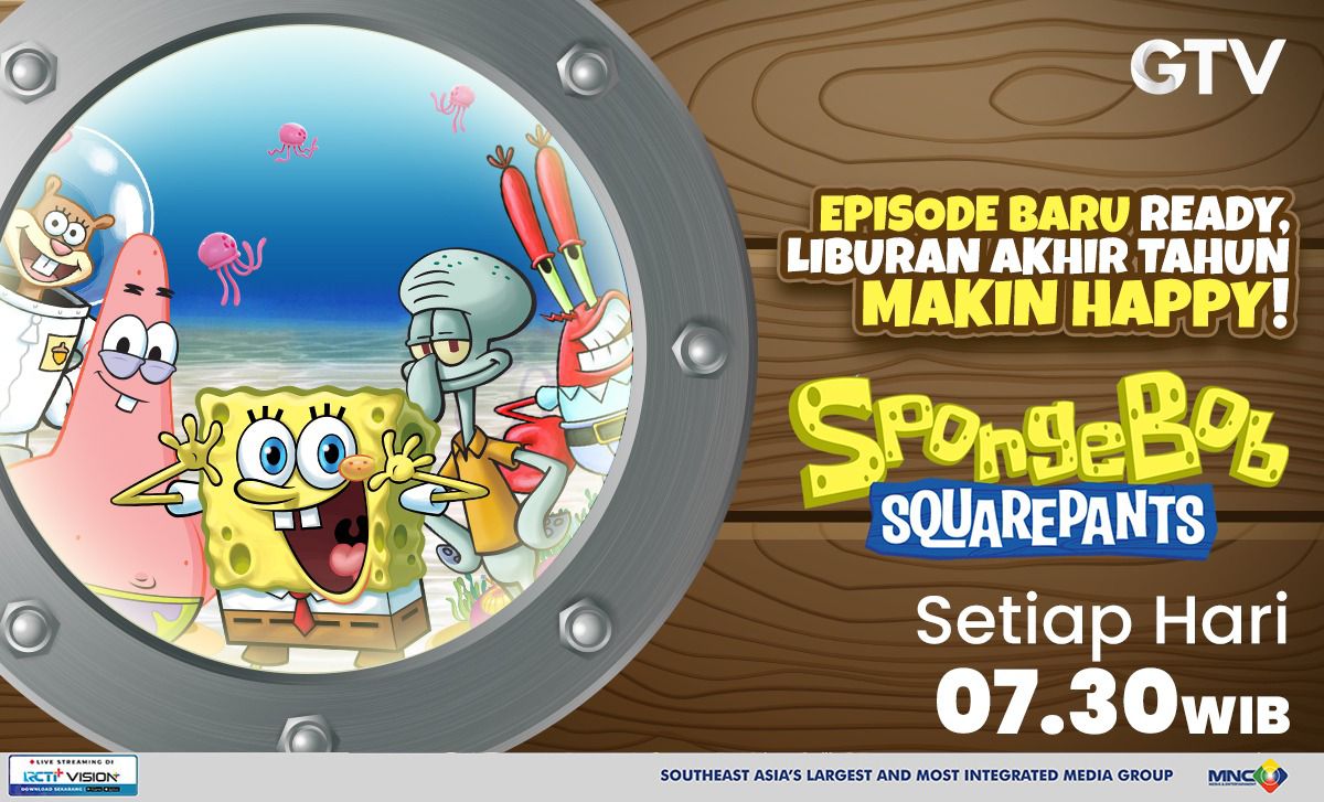 GTV Hadirkan Episode Baru SpongeBob SquarePants, Bikin Liburan Semakin Happy