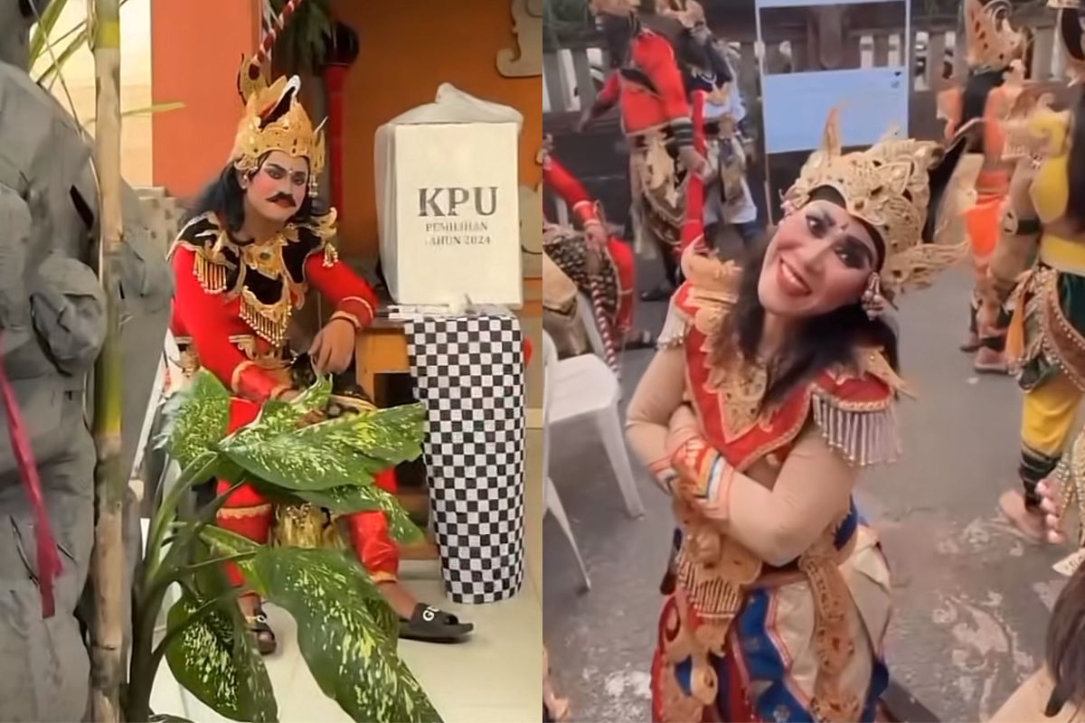 Viral TPS Unik di Desa Wisata Penarungan Bali, Petugas Pakai Kostum Wayang seperti Main Teater